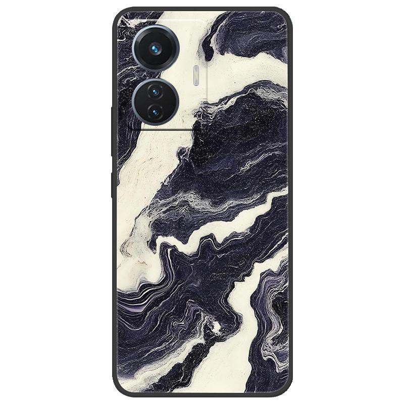 For Vivo T1 4G Y55 4G iQOO Z6 44 W V2153 Case Marble Soft Matte Silicone Back Cover For Vivo T1 44W Full Coverage Phone Shell