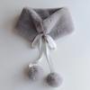 Thickened Imitation Fur Rabbit  Scarf Warm Plush Neckerchief Fashion Women Shawl  Women
