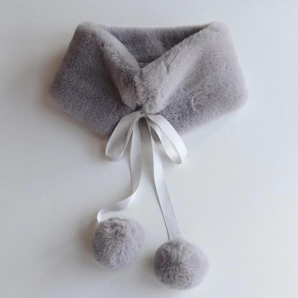 Thickened Imitation Fur Rabbit  Scarf Warm Plush Neckerchief Fashion Women Shawl  Women