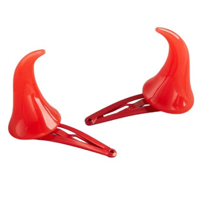 Devil Horns Hair Clip Halloween Cosplay Costume Headwear Accessory Party Dress Up Props Devil Horns Barrettes Hair Clip