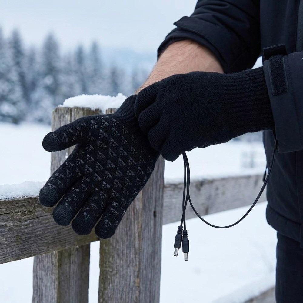 Windproof Men Finger Gloves Anti Slip Hand Warmer Gloves USB Electric Heating Gloves Cycling