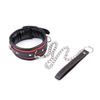 Thick Leather Collar Choker with Chain Bondage Gear Necklace Collar and Leash Set for Men and Women