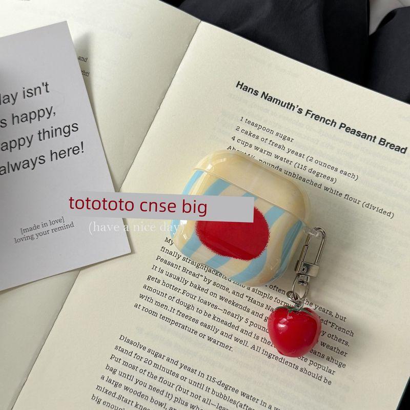 

Generation Earphone Sleeves Applicable to Apple 2 Generation Bluetooth Protective Case Airpods3 Generation New Earphone Case Retro Lanyard Airpodspro Apple Airpods Pro Shell + Stereo Tomato