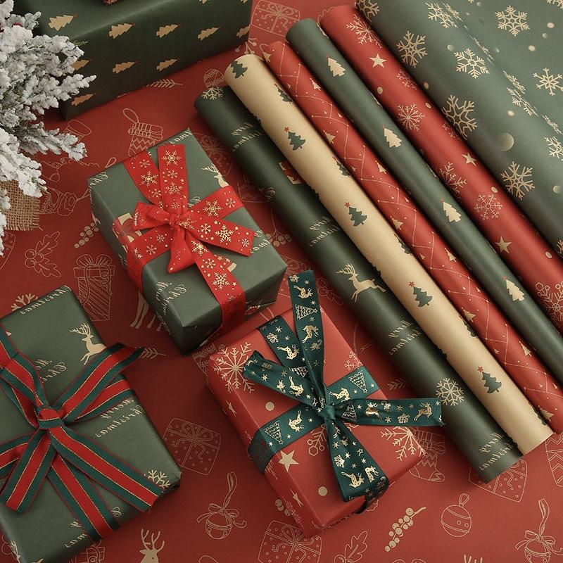 50*70cm Christmas Kraft Paper For Birthday Wedding Gift Wrap Artware Flower Packing Origami DIY New Year Party Festival Decor