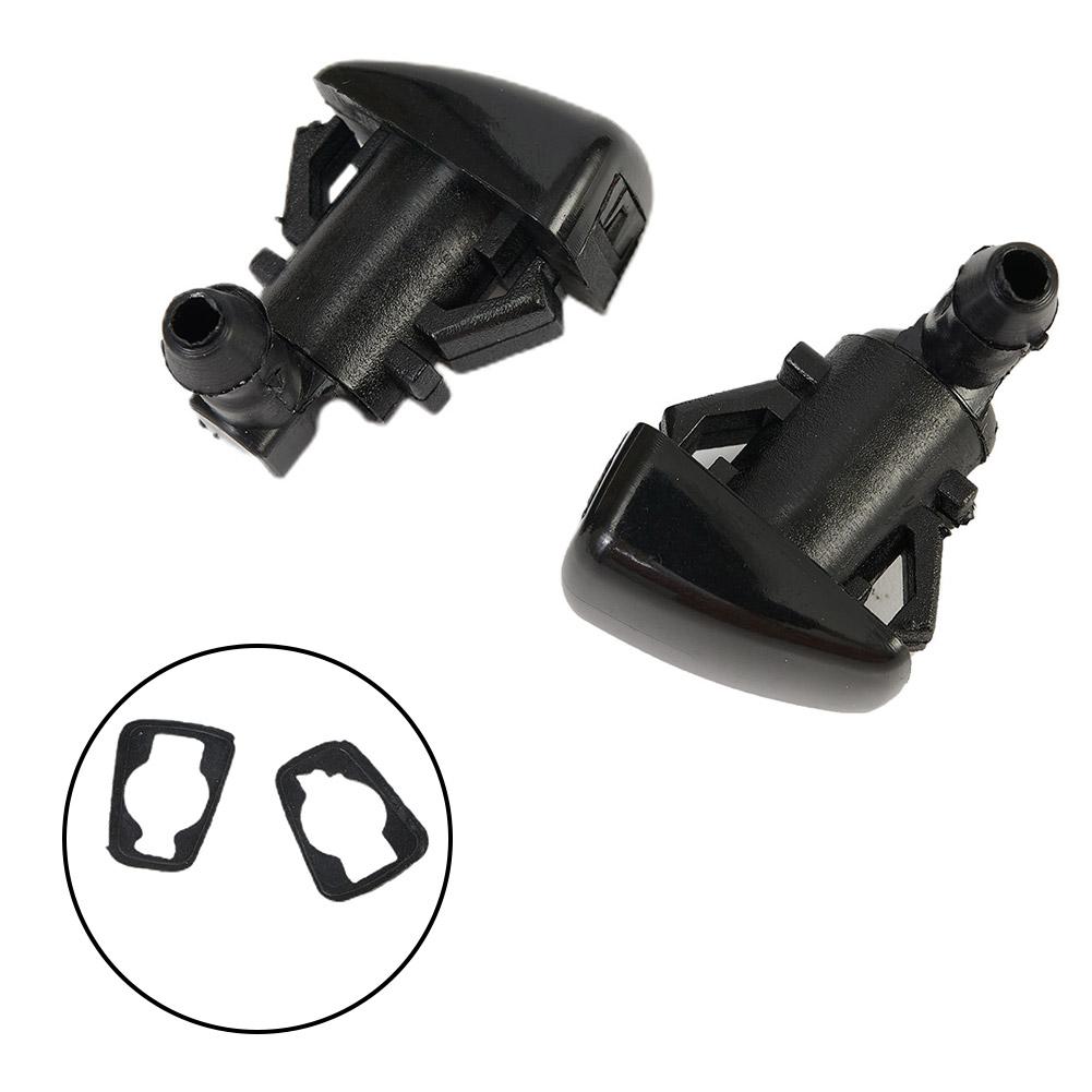 2X Windshield Washer Fluid Spray Jet Nozzle For Chevrolet Cruz 14-15 95226510 Black ABS Plastic Exterior Car Accessories