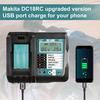 DC18RF Li-ion Super Fast Charger for Makita 14.4V-18V Lithium Battery BL1860B,BL1830,,BL1415,BL1440 with LED Screen, USB Port