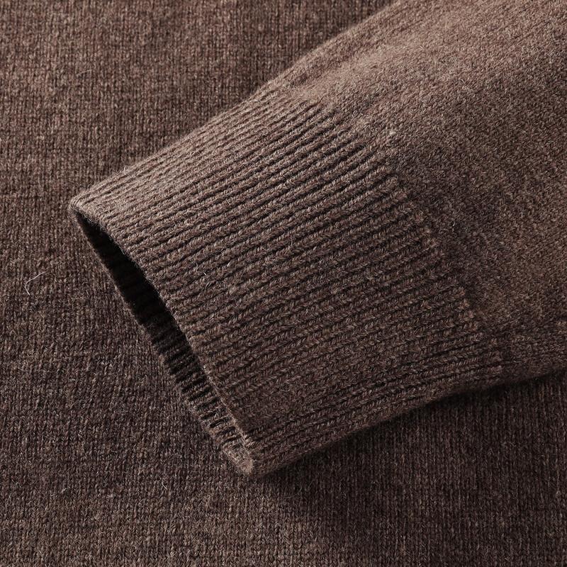 JOW Men's Winter Loose Pure Wool Half-High Neck Sweater