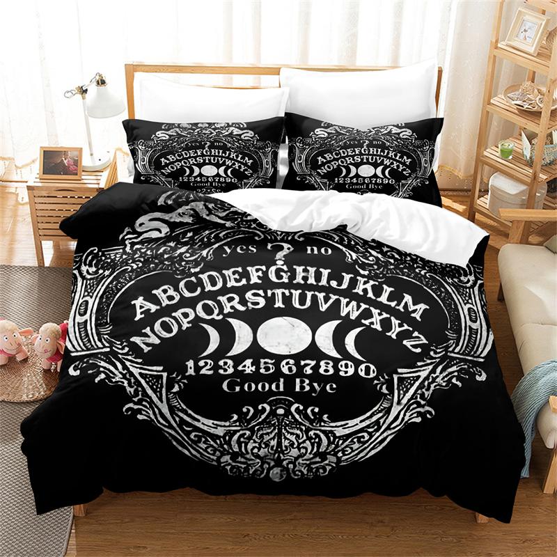 Black Quilt Cover Digital Print Bedroom Bedding Three Piece Soft Duvet Cover Fashion Comfortable Quilt Cover Pillow Cover