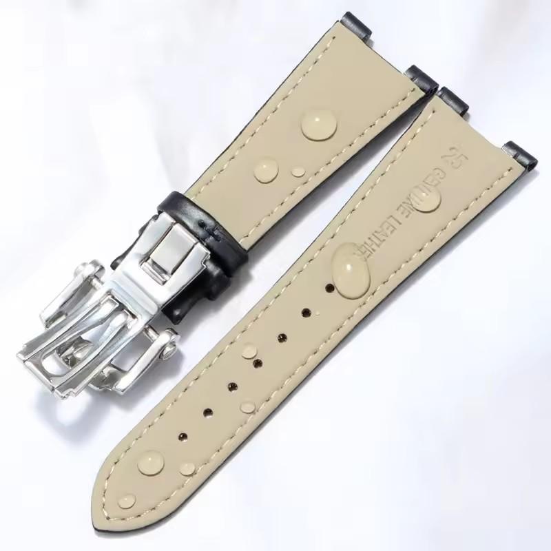 Patek Philippe Nautilus Serisi İçin Gerçek Dana Derisi Saat Kayışı 25mm Dana Derisi 5711 5712G Erkek Premium Saat Kayışları