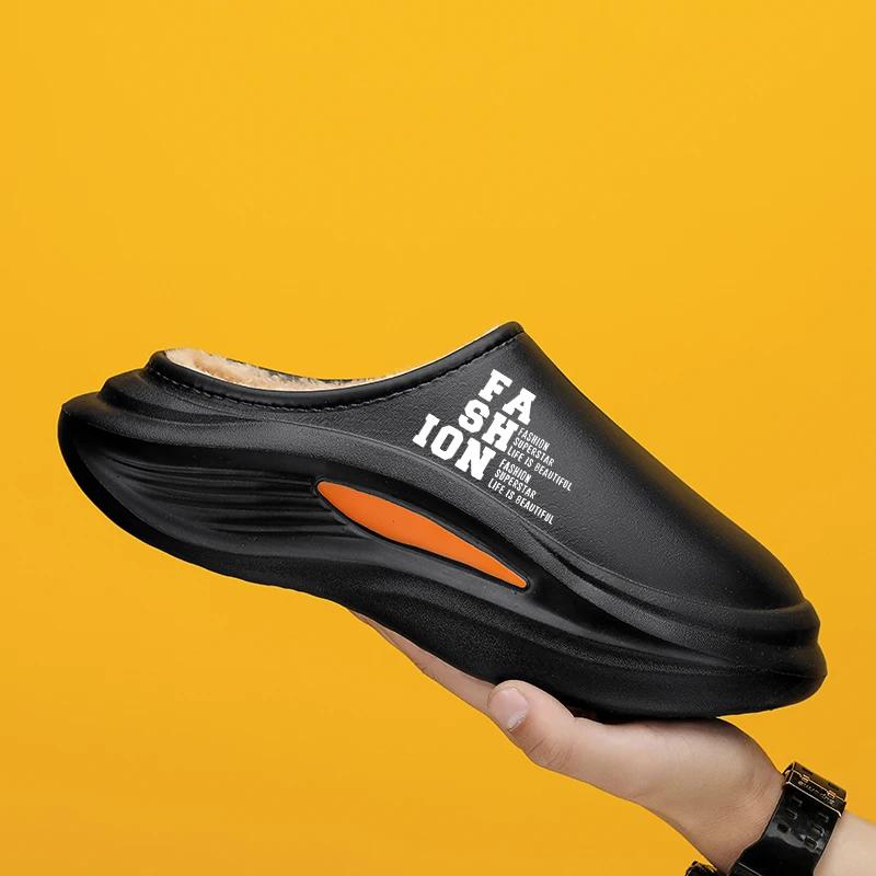 Fashion Slippers Indoor House Winter Cotton Slipper For Men Casual  Men's Shoes Soft Anti-slip Hard-wearing Lightweight Popular Model