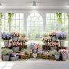 LS Photography Background Spring Indoor Garden Floral Window Decor Baby Shower Child Portrait Photo Backdrop Studio