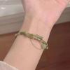 Chinese Style Retro Green Bamboo Joint Beaded Bracelet For Women'S Fashion Unique Exquisite Charm Bracelet Jewelry Gift