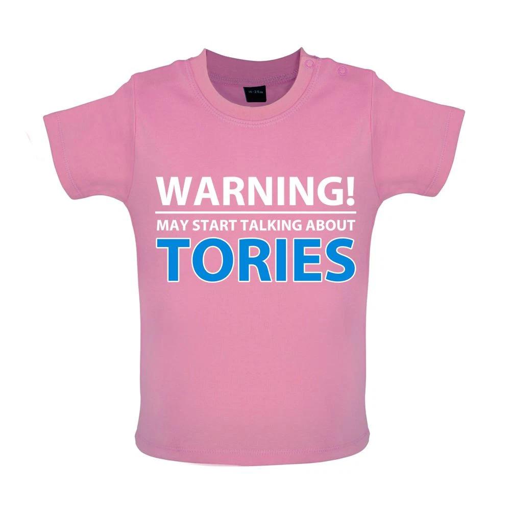 Warning Talk Tories - Baby Kids Boys Girls Unisex T-Shirt / Babygrow - Love Election Badenoch 150