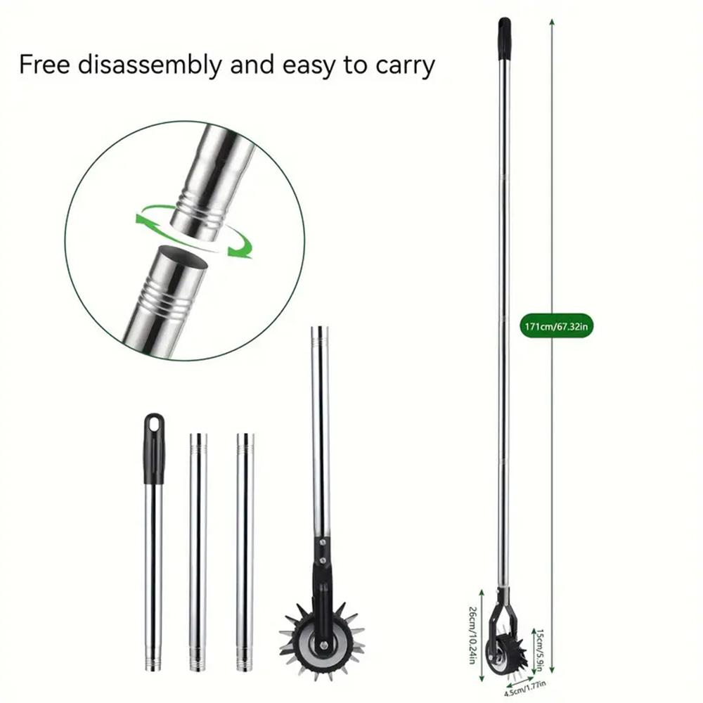 Rotierender Rasenkantenschneider mit Edelstahlgriff, tragbarer, langlebiger Rasentrimmer für Gehwege