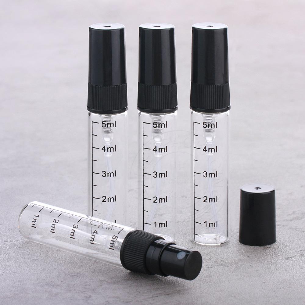 10pcs Fine Mist Spray Bottle Portable Graduated Glass Refillable Perfume Bottles Sample Sprayer Empty Bottle Vials