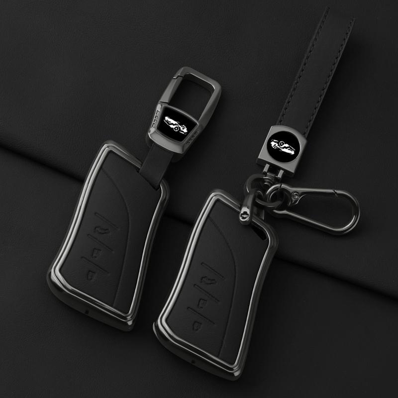 Zinc Alloy Leather Car Remote Key Case Cover Shell Fob for Lexus ES300h ES350 ES200 ES260 LS350 LS500h Auto Interior Accessories