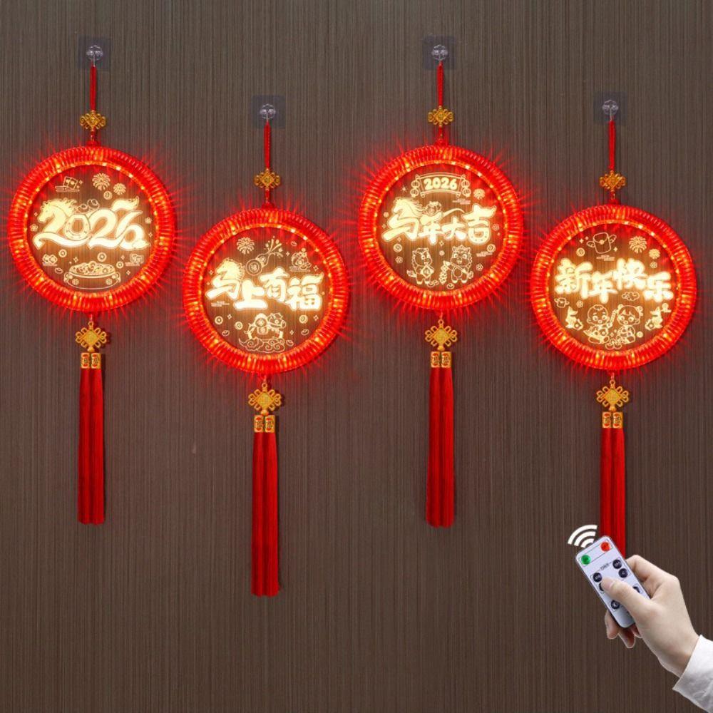 3D Glowing New Year Lantern Easy Hanging Pendant Style Red Hanging Lanterns Good Luck Design Year Of The Horse