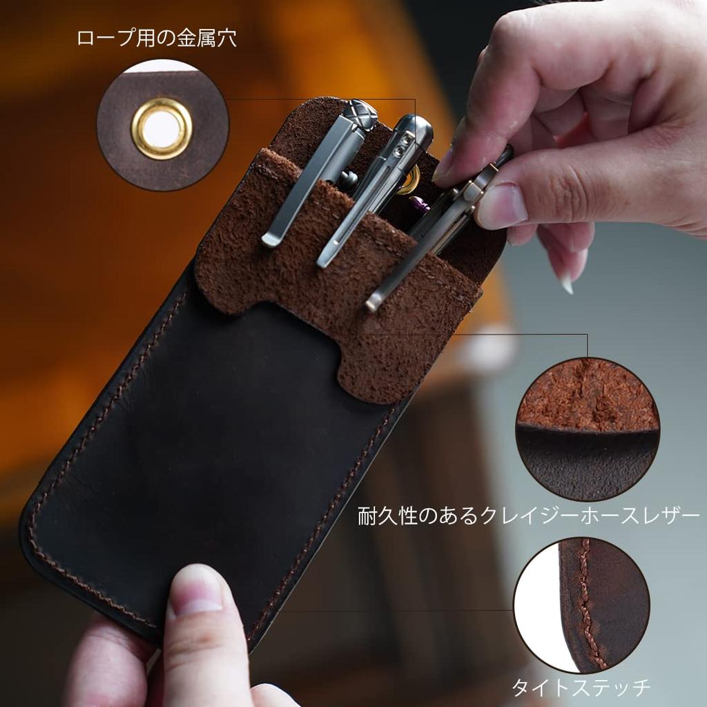 VIPERADE PJ22 Pocket Double Storage Pocket Protector for Tools and Leather Pen Holder Pen Pocket Protector for Lab and Pen Sleeves Protector, Men's