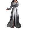 European Beautiful Women Banquet Long-sleeved Temperament Socialites Annual Meeting Host Aura Queen Sequined Evening Dress