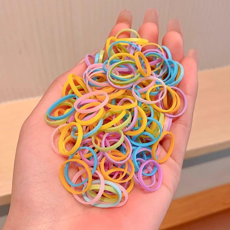 Children'S Colorful Disposable Rubber Band Candy Color Hair Band Cute Girl Baby High Elastic Rubber Band Hair Accessories