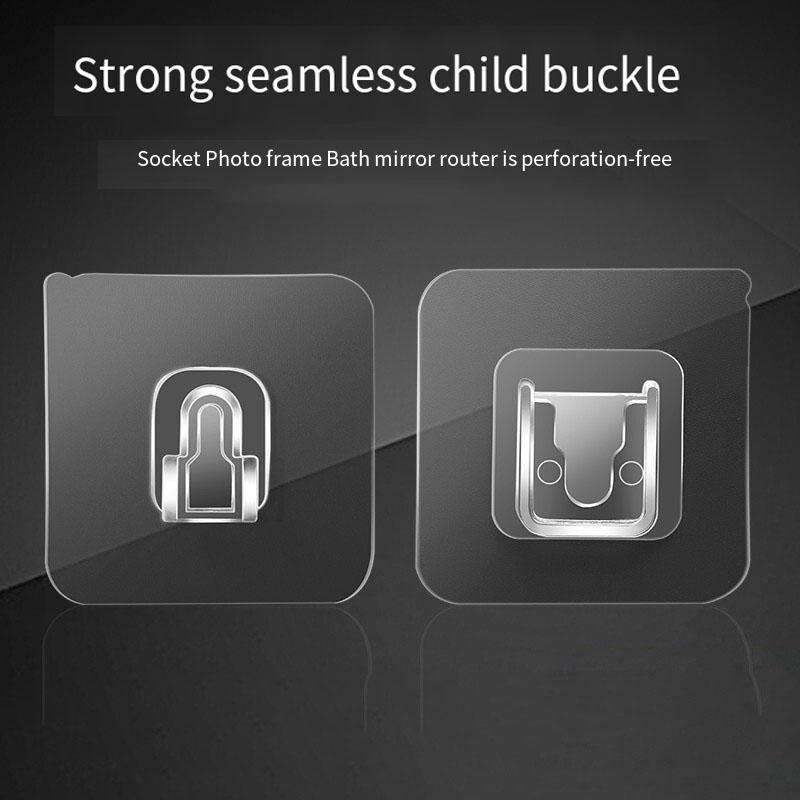 

10/5 пар двухсторонних клейких настенных крючков, невидимый бесследный карабин, настенный держатель для хранения, комплект крючков для ванной, кухни, спальни