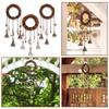 3 Pcs Witch Bell for Door Knob for Protection Decorative Witchcraft Hanging Bell Wind Chime with Handmade Rattan Wreath