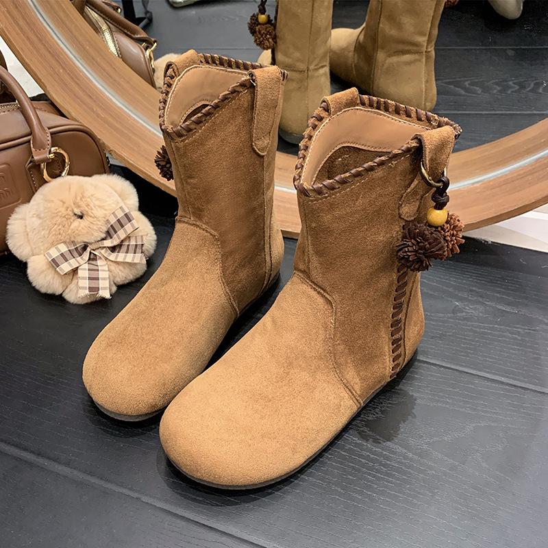Ethnic style women's short fashion hundred soft elastic comfortable ankle boots shock absorption anti-skid casual sports Martin boots