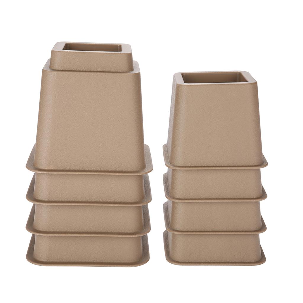 Furniture Raisers Bed Chair Sofa Riser Feet Lift Set 4 X 5"& 4 X 3" Black