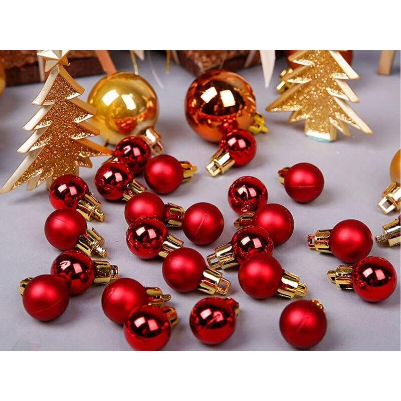24 Pcs 3CM Multi Christmas Tree Baubles Balls - Xmas Hanging Ornament Decor - Christmas Decoration Items and Gifts
