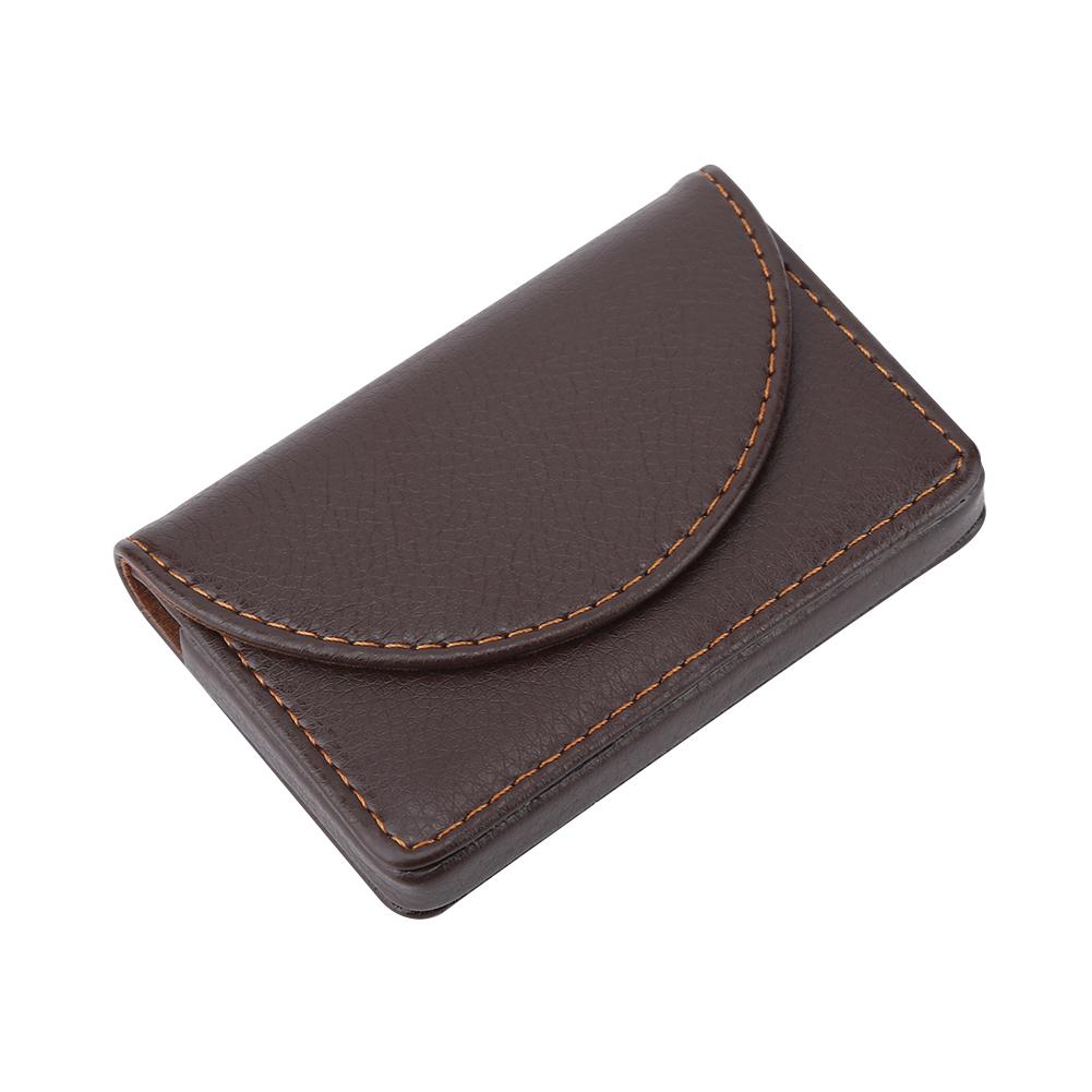 Portable Leather Business Name Card Holder Case Wallet Credit Card Holder Case (Coffee)