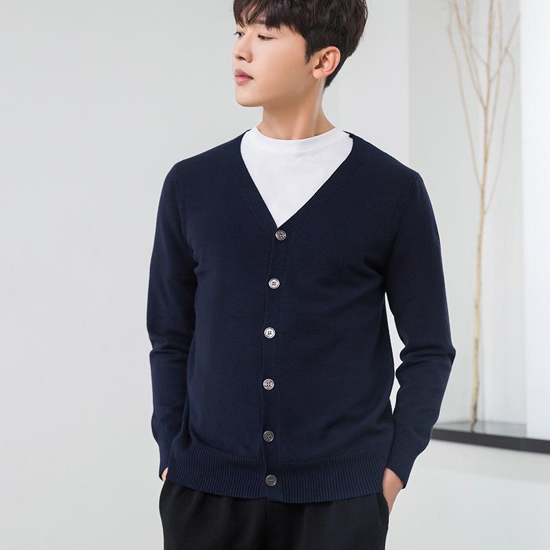 

Мужской верхний кардиган Шерстяной свитер Весна и Осень Тонкий раздел Свободный Кашемировый свитер Вязаный свитер Куртка Тренд Молодежный XXXL(190-210)