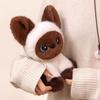 Realistic Cat Doll Siamese Calico Cat Plush Toy Soft Stuffed Animal Cute Desk Buddy And Emotional Support Gift