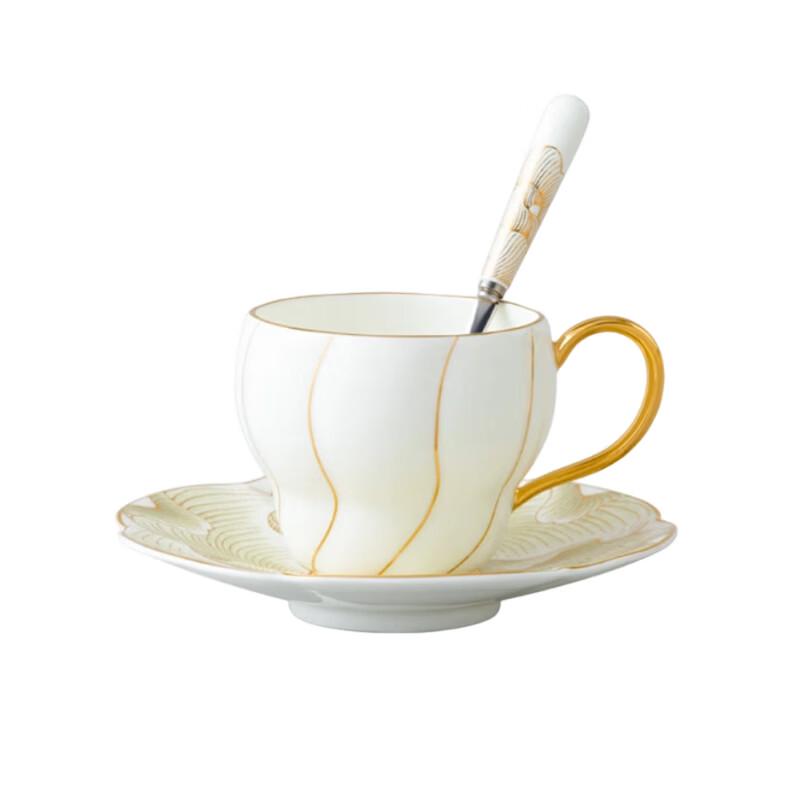 Auratic Magnolia 3-Piece Ceramic Coffee Cup & Saucer Set