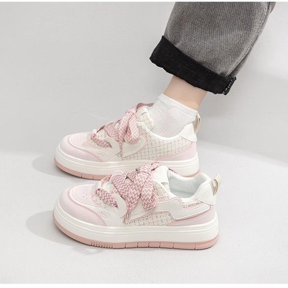 

Matcha green and white shoes women s 2025 summer new casual shoes thick-soled design mesh breathable board shoes 35