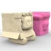 Sitting Panda Shaped Planter Vase Moulds Cements Mould Silicone Material for Hand-Making Succulent Plant Flowerpot Vase