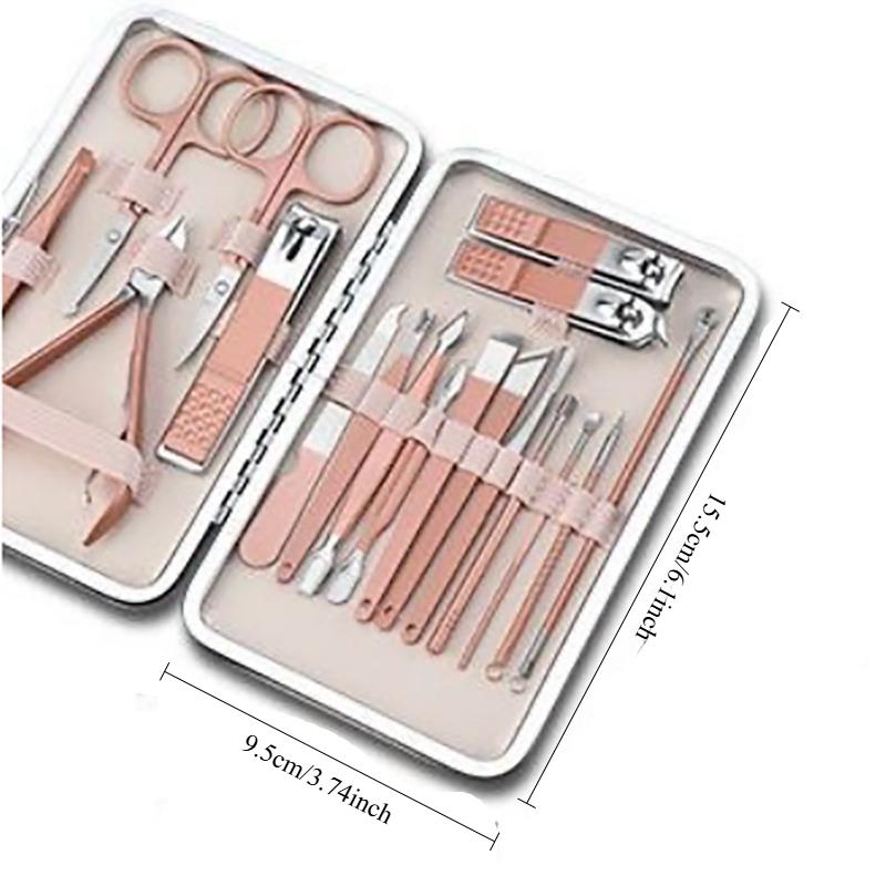 7/18pcs/set Stainless Steel Manicure Set Professional Nail Clipper Kit of Pedicure Tools Ingrown ToeNail Trimmer