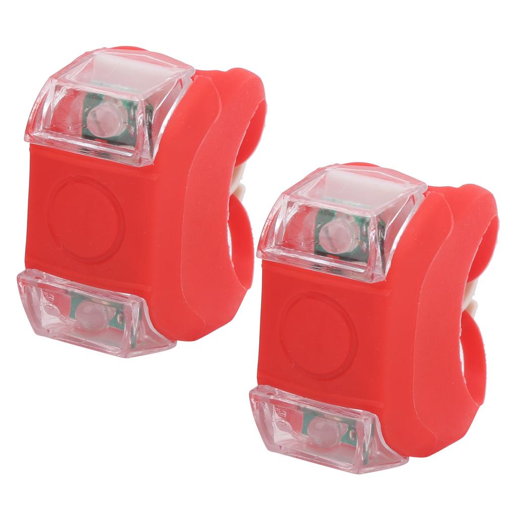 2pcs LED Bicycle Light Front Tail Safety Warning Colorful Lamp 3 Lighting Modes Waterproof Cycling EquipmentRed