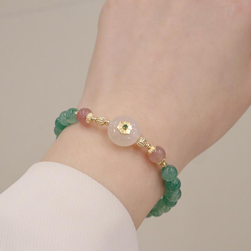 Green Strawberry Crystal Flower Bracelet Bracelet Bangles Women Fashion Jewelry Accessories Gift