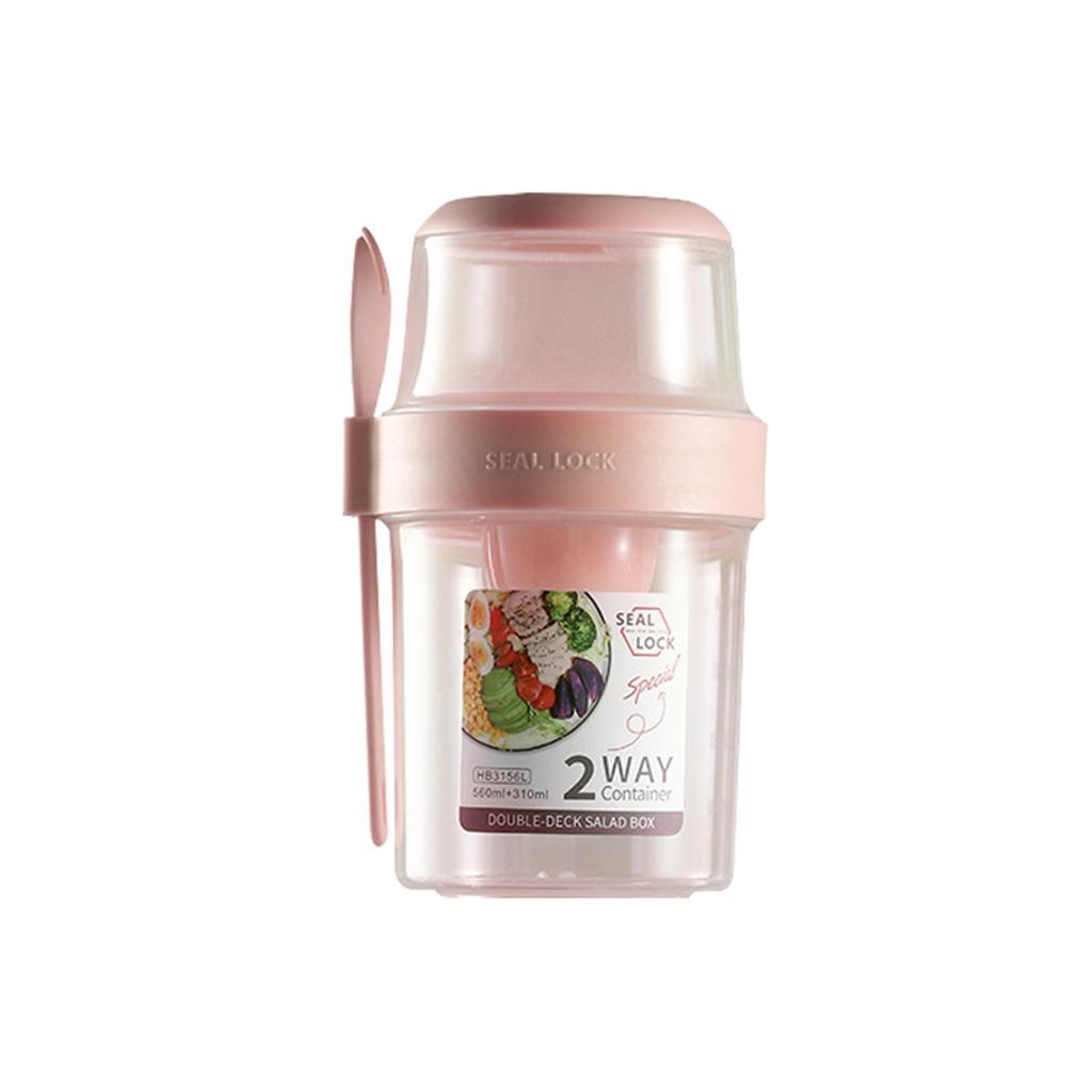 Seal Lock Shaker Cups With Lids And Spoons, Overnight Oats Containers, Reusable Topping Compartment For Breakfast With Yogurt, Cereal Or Oatmeal