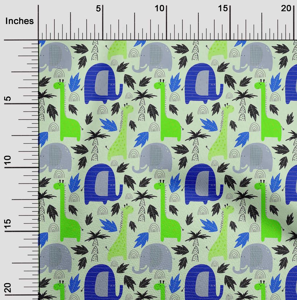 oneOone Bavlněná flex látka zelená, řemeslné projekty se zvířecí kůží, dekorační látka s potiskem od The Yard, 40 palců