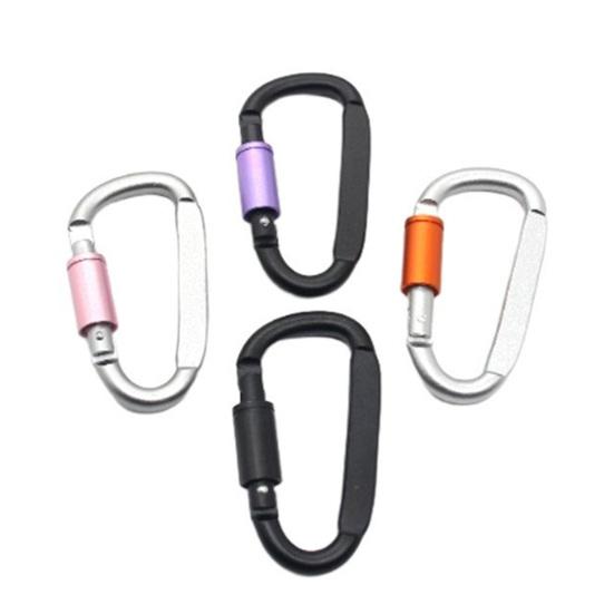 4Pcs Heavy Duty Carabiner Clip, Aluminum Alloy Outdoor Keychain Carabiner, D Shaped Metal Hook Buckle for Water Bottle, Key, Backpack