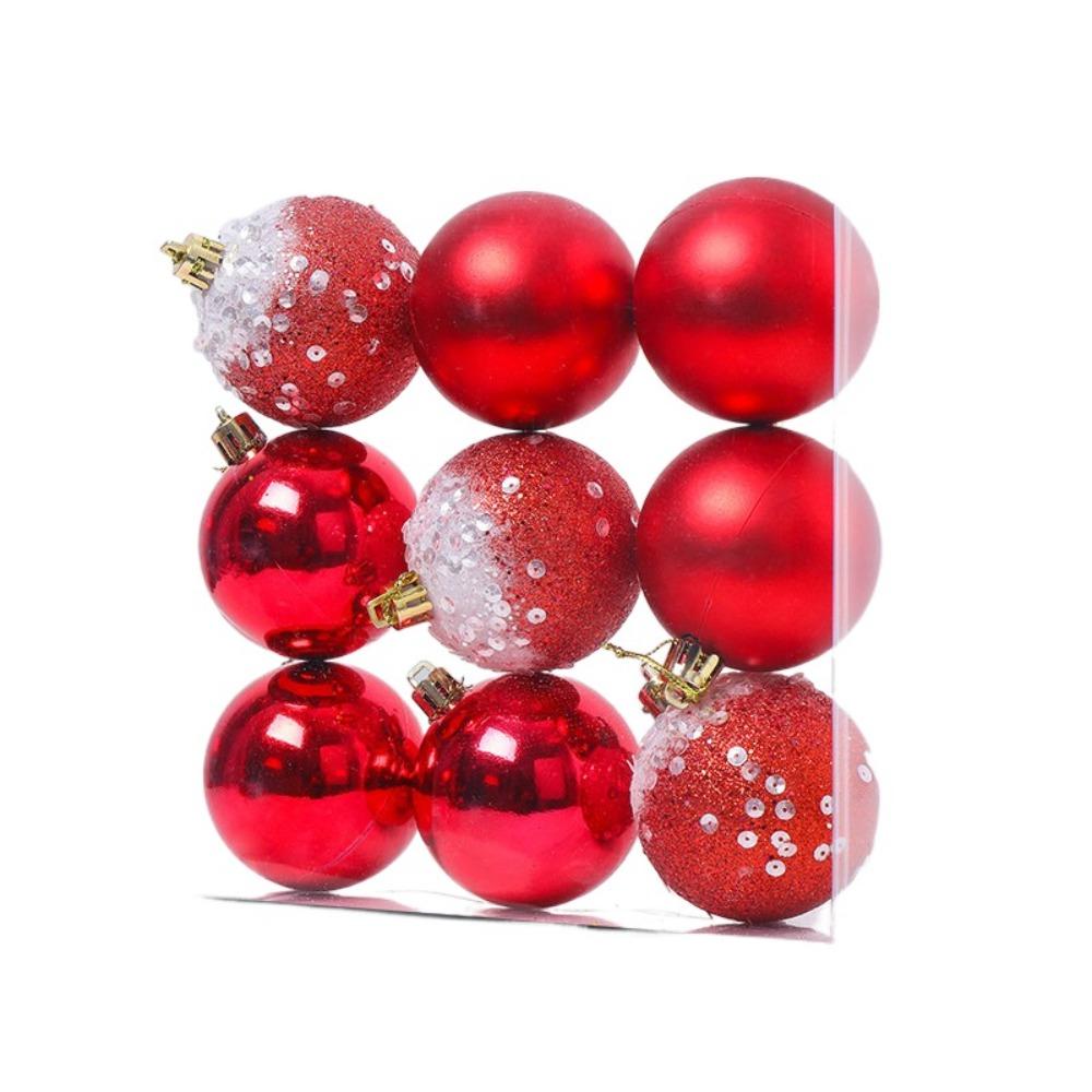 9pcs Creative Christmas Ball Set 6cm Hanging Ornament DIY Supplies Christmas Tree Pendant  Room