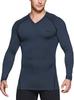 Tesla Compression UV Compression Sports Sports Base Men's Wear, V-Neck, Protection, Sweat-Wicking, Quick-Drying, Shirt, Undershirt, Running, Training,