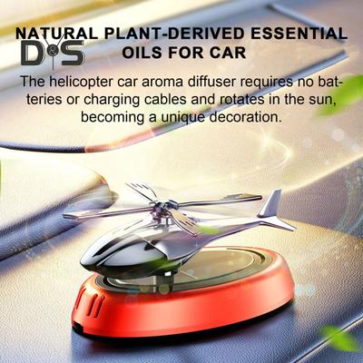 Vehicle Aromatherapy Solar-Powered Helicopter Car Perfume with Natural Essential Oils Long-Lasting Fragrance Unique Decoration
