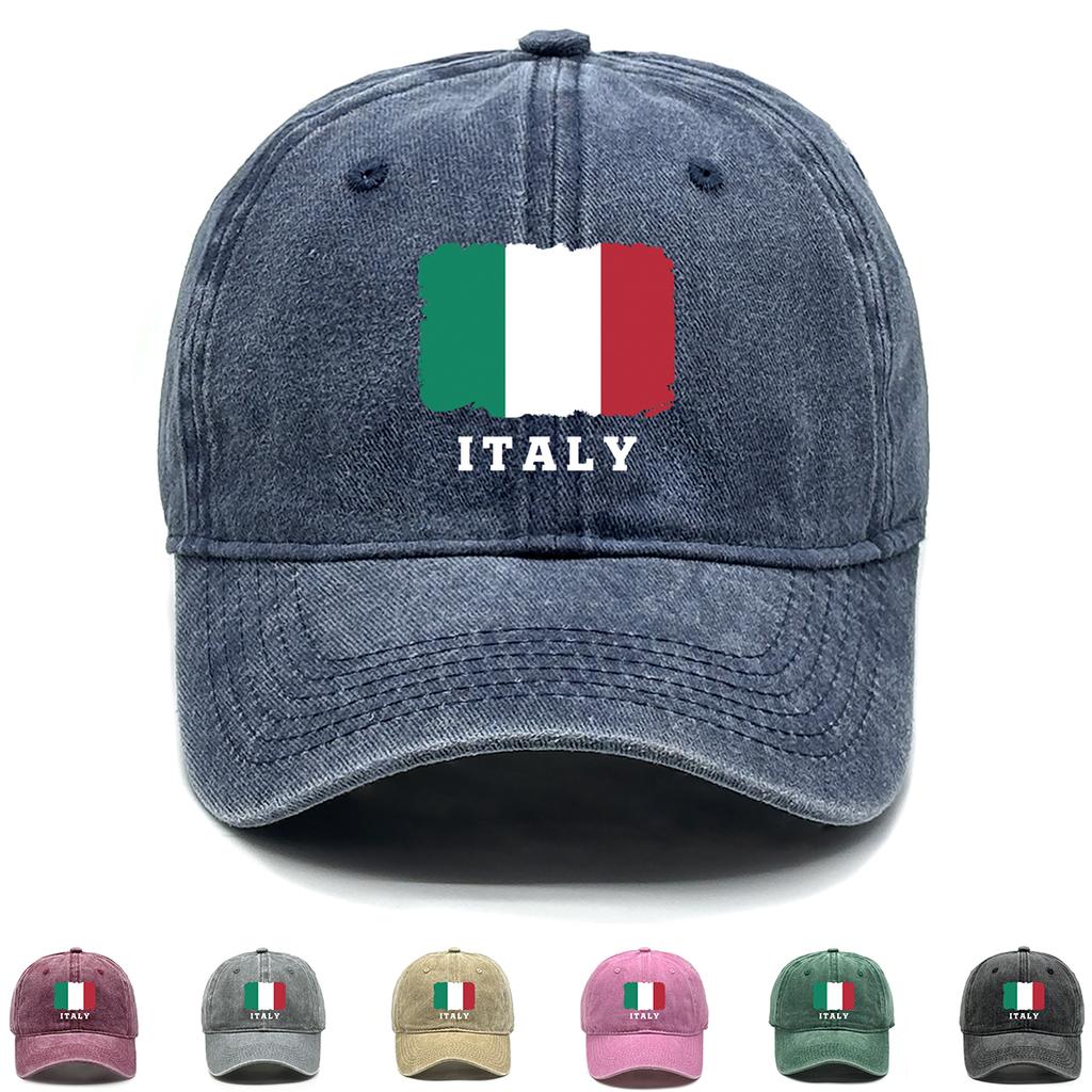 1 Pcs Flag Of ITALY Print Adjustable Baseball Caps Washed Cotton Caps For Woman Unisex Vintage-Inspired Snapback Baseball Hat