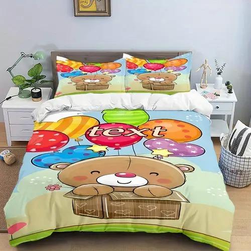 Hot Air Balon Soft Duvet Cover Soft Duvet Cover Featuring Hot Air Balon Patern Suitable for Children Kids Adult Peoples Soft Warm Breathable