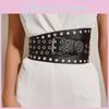 Row Buttonhole Double Extended Womens Waistband Elastic Decoration Dress