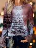 2023 Fashion Women's Pullover Christmas Blue Star Graphic Casual Sports O-Neck Long Sleeve Tops Micro-Elastic Fall & Winter