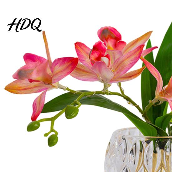 Romantische Atmosphäre Beleuchtung Blume Tischlampe 3 Farben Orchidee Nachtlicht Wiederaufladbar Kabellos Touch-Dimmbar Künstlich Beruhigendes Schlafhilfe Licht LED