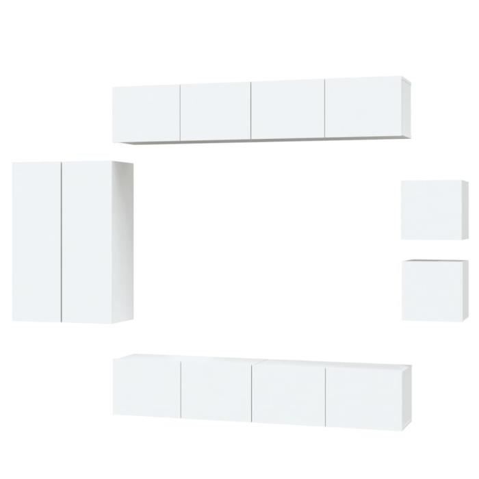 VidaXL TV Furniture Set 8 Pcs White Engineered Wood 3114486